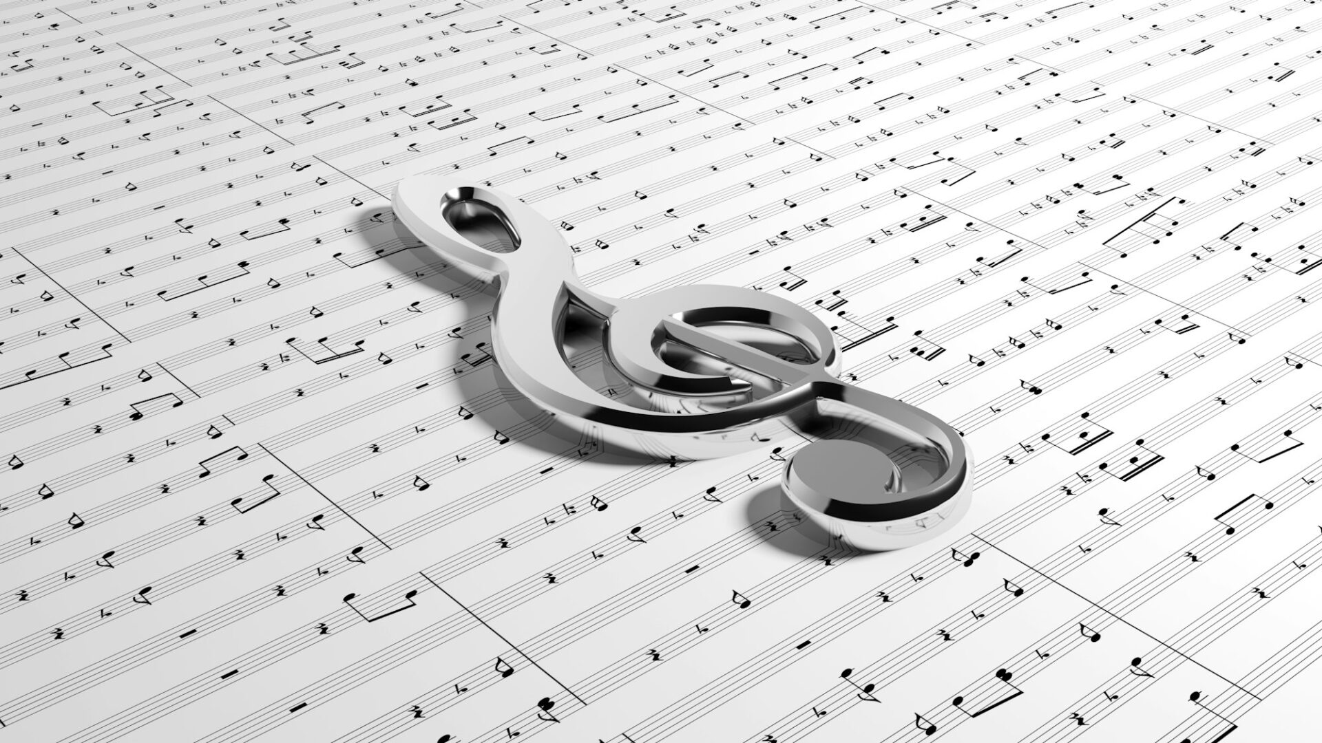 G clef on music notes background